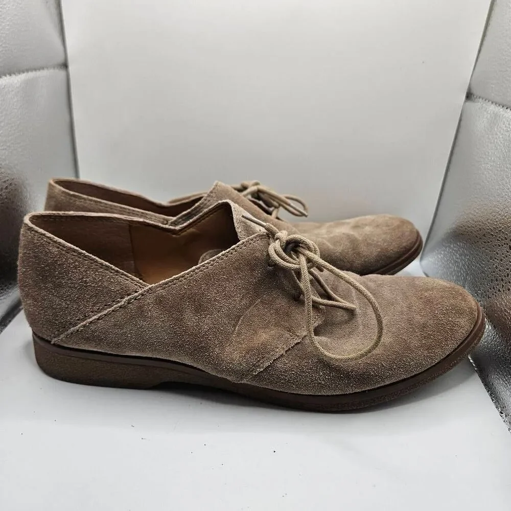 Franco Sarto Womens Pecos Oxford Shoes Size 9 M Brown Suede Leather Lace Up